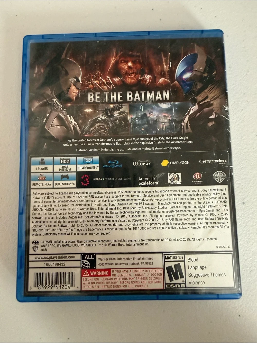 Batman: Arkham Knight - Black Game Case